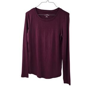 Eddie Bauer Red Long Sleeve Top Womens Size Medium M